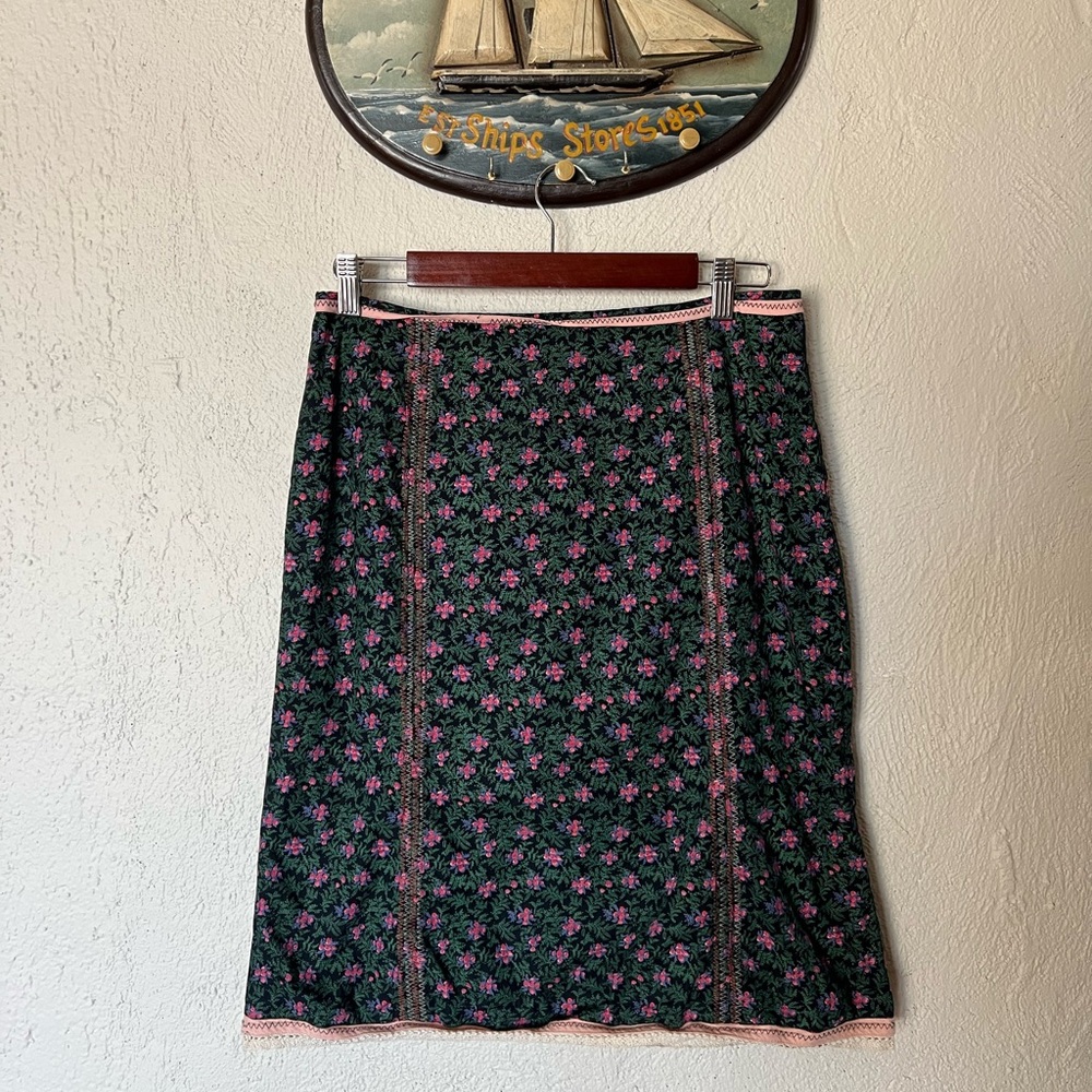 Anthropologie Sleeping On Snow Floral Skirt